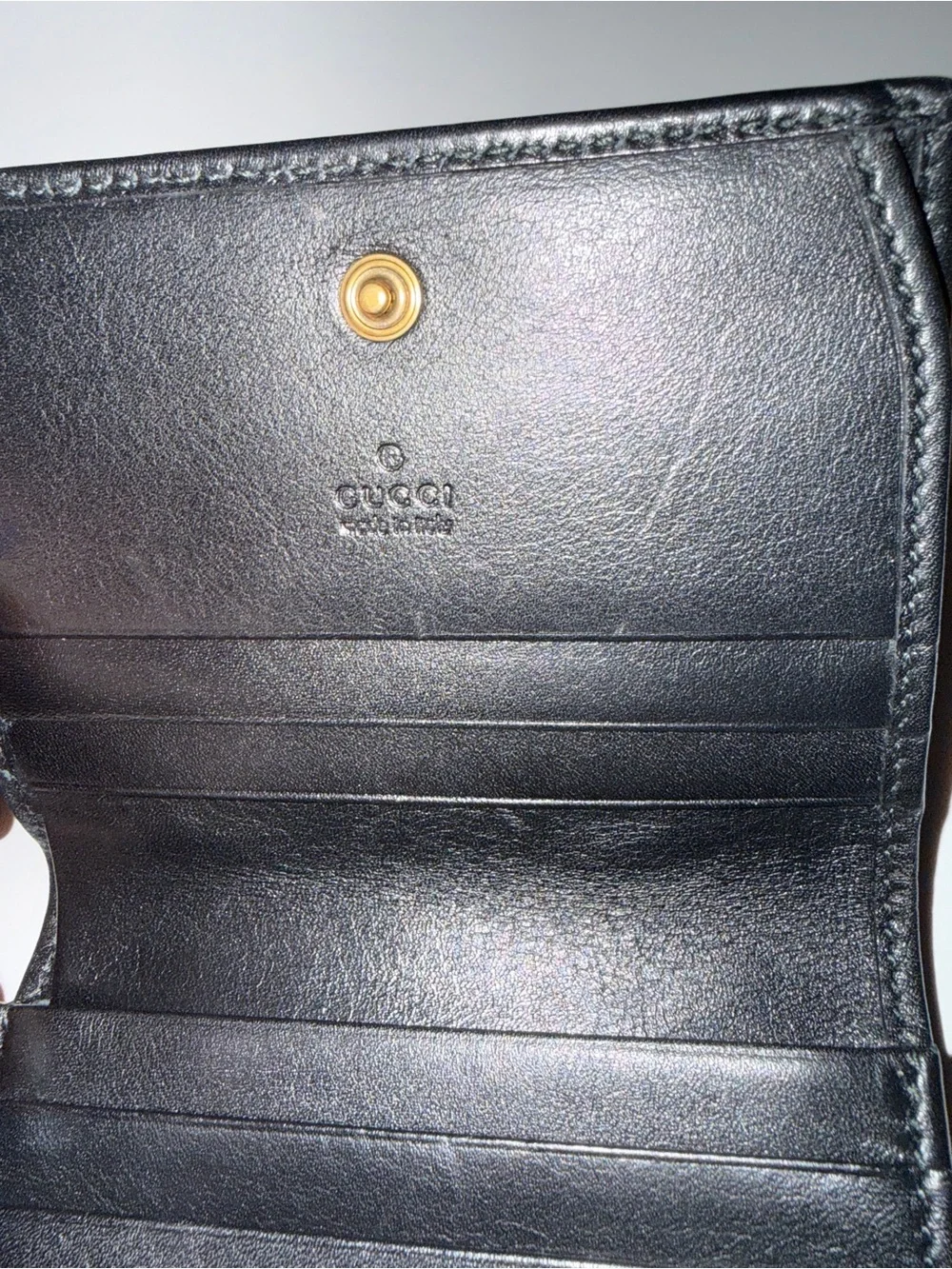 Gucci GG Marmont Matelassé Leather Card Case Wallet Black